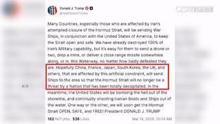 川普點名中英法日韓　籲派軍艦赴荷姆茲海峽