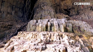 苗栗永和山水庫水量腰斬！　「神殿列柱」奇景再現