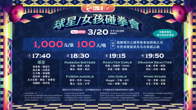 中職開季活動「球星女孩碰拳會」陣容曝光！　明天下午1點限量開賣 | 華視新聞