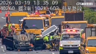 國3南向嚴重車禍！3車撞.1輛「180度翻」　2人受傷