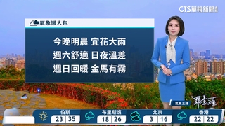 今晚宜花山區防局部大雨　沿海離島留意強陣風