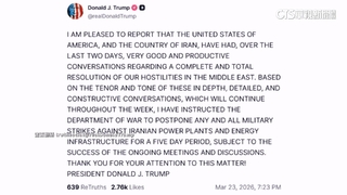 美伊針對停戰進行對話　川普下令暫停攻擊伊朗發電廠5天