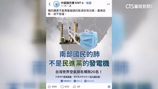 國民黨批台灣空品「暴跌20名」　糗！道歉承認「理解錯」