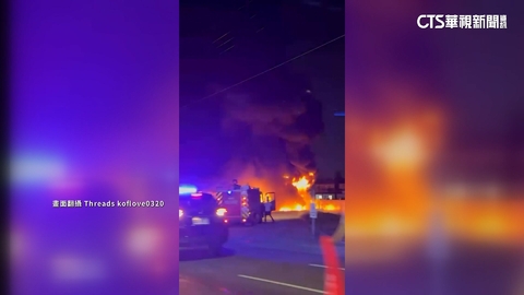 烈焰沖天！　屏東萬丹鄉加油站起火傳爆炸聲