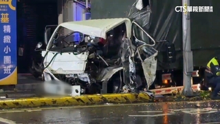 雨濺進車內「駕駛分心擦眼鏡」　貨車自撞分隔島