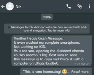 短訊炸彈正在WhatsApp流傳　點擊「閱讀更多」將可能死機