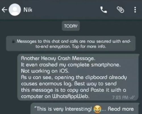 短訊炸彈正在WhatsApp流傳　點擊「閱讀更多」將可能死機 | 華視新聞